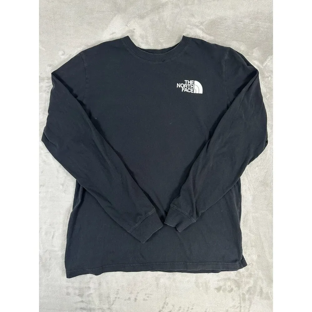 The North Face Black T-shirt Double-sided Long‎ Sleeve Size M
